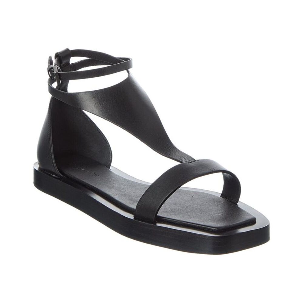 Max Mara Leather Sandal, Black